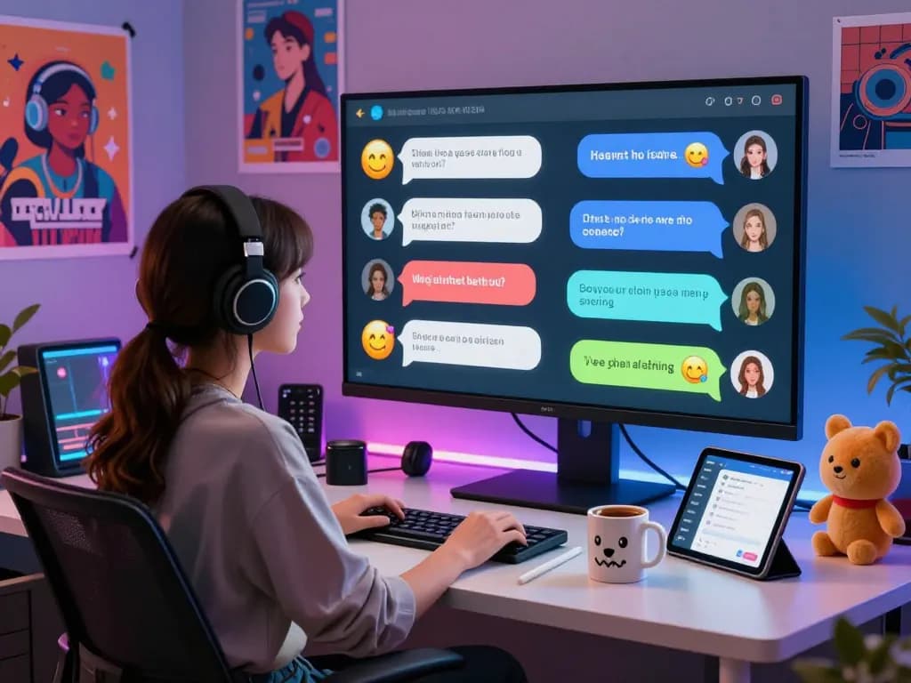 Engaging AI chat environment displaying characters in interactive dialogue, exploring ai chat porn.