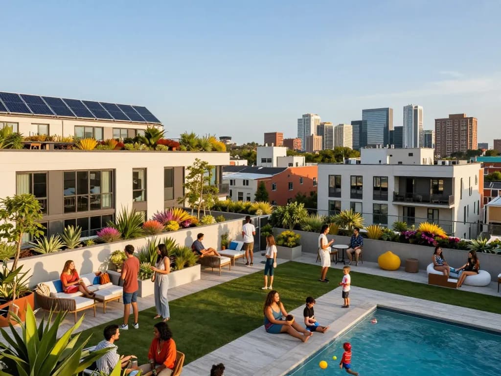 five88 apartments showcasing urban living with residents enjoying modern amenities in a vibrant setting