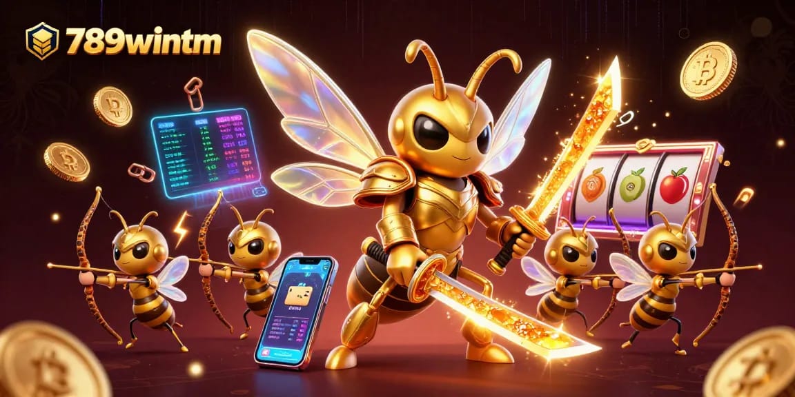 Capture the excitement at 789wintm with a vibrant, action-packed casino illustration featuring dynamic characters and gaming elements.