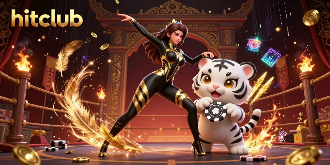 Win big at HitClub with a thrilling 3D scene featuring exciting gambling elements and vibrant characters.