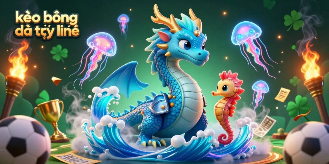 Engage in kèo bóng đá trực tuyến with vibrant sports elements and a captivating 3D illustration.