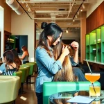 Omnia Salon: Professional stylists enhancing client beauty with Aveda products.
