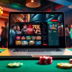 Engaging online gaming experience on the 77EE platform, showcasing diverse players and vibrant casino elements.