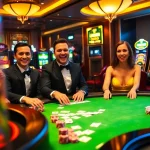 Players enjoy high-stakes poker at a luxurious casino scene featuring lucky88 themed elements.