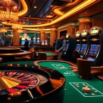 Experience the thrill of gambling at GO 88's luxurious casino, featuring roulette and poker tables.