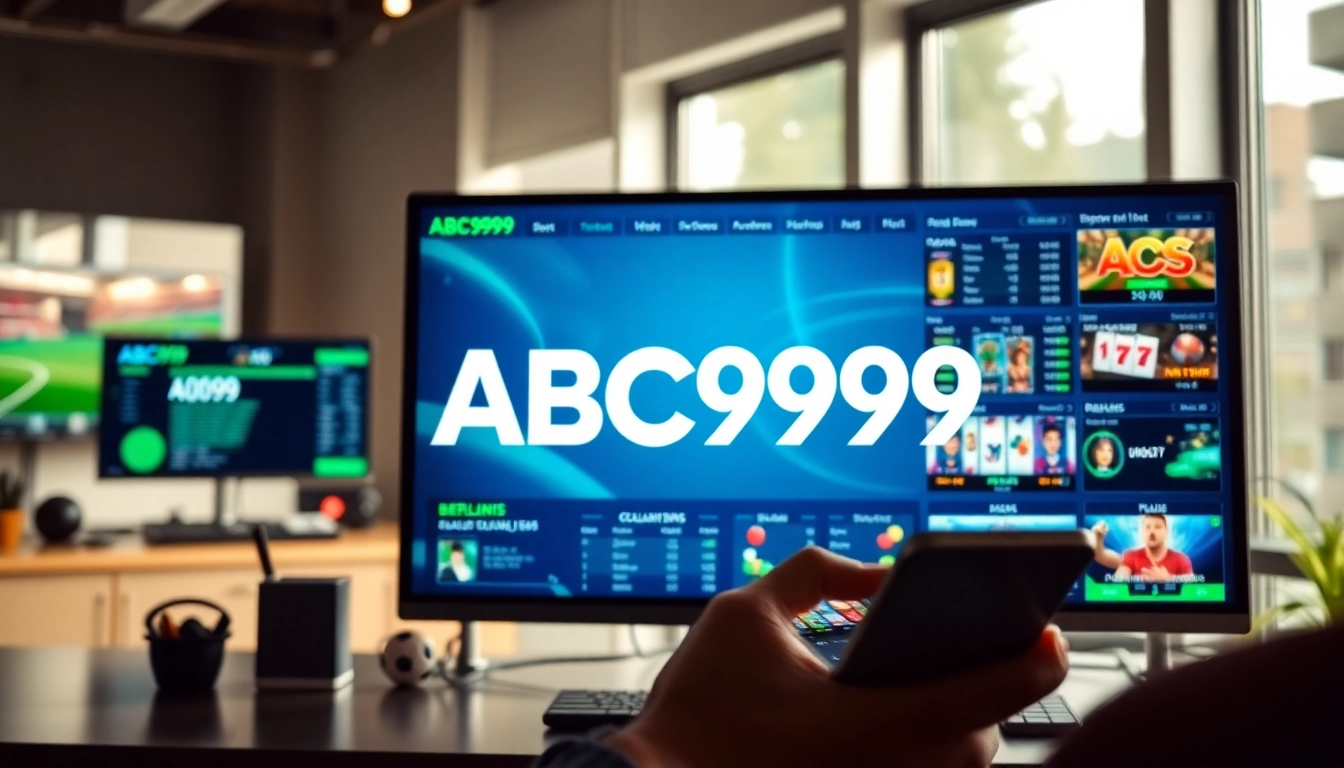Engaging interface of ABC999 online betting platform with user interaction