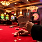 Winning at poker in a luxurious casino environment inspired by https://vaoluoitv.ink/, showcasing excitement and strategy.