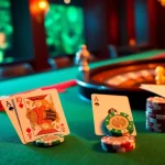 Experience the thrill of online gambling at https://luckywin.com.co/ with vibrant casino elements like cards and chips.