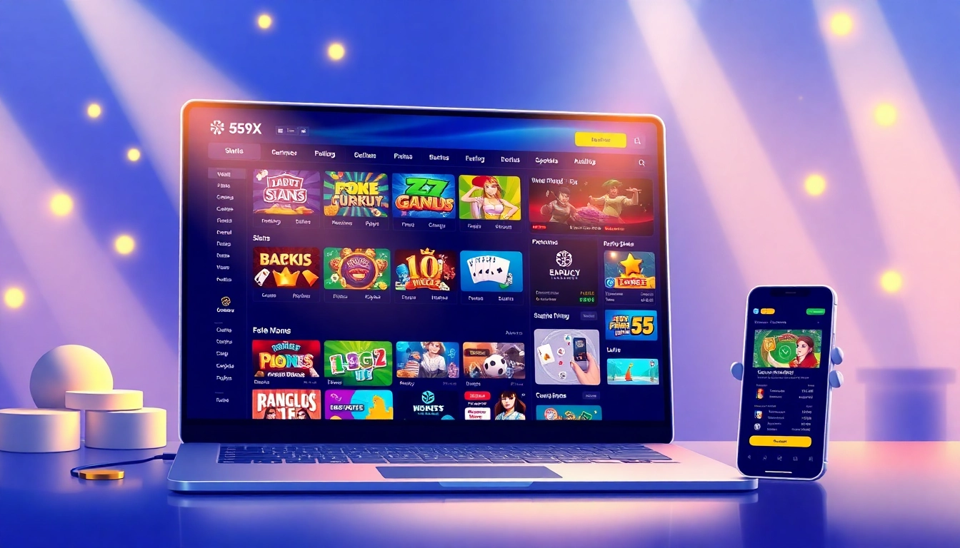 Dynamic online betting interface showcasing 559X gaming options and user engagement.