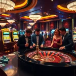 Engaged players enjoying table games at 32win casino, showcasing excitement and luxury.