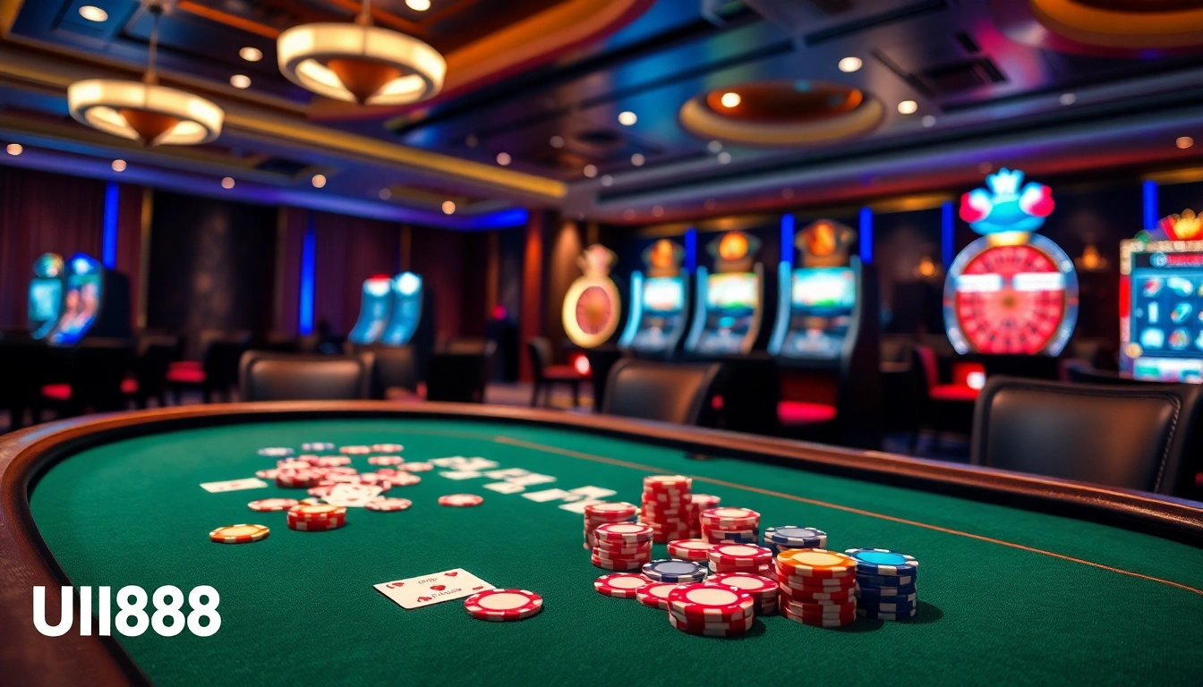 Experience the thrill of UU88 with vibrant casino tables and high-stakes games.