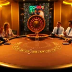 Exciting casino gameplay featuring go+99 promotions amidst engaging gamblers at a blackjack table.