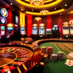 Experience excitement at u888.ink with a vibrant casino scene featuring poker chips and roulette.