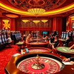 Experience the thrill of betting on thabet com at a luxurious casino with vibrant gaming tables.