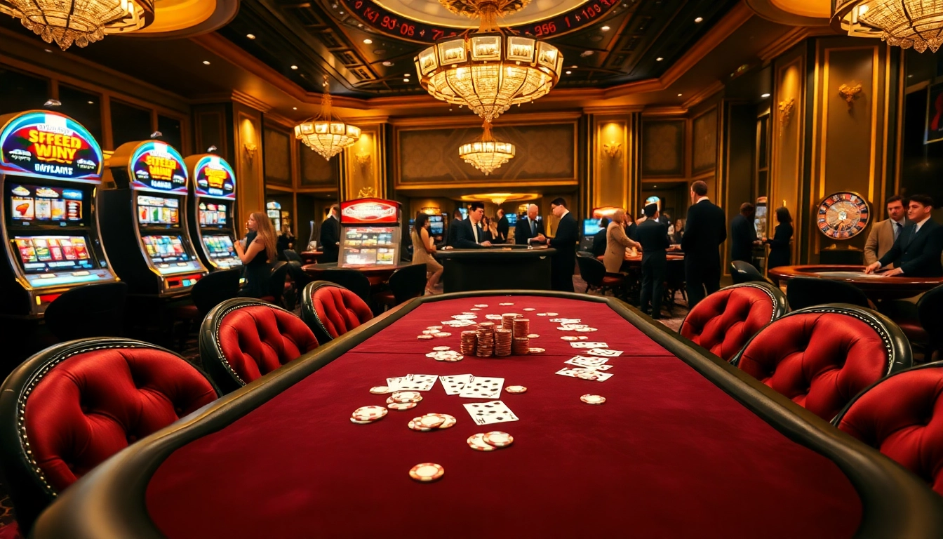 Experience the thrill of gambling at https://febet4.art/ with a vibrant casino scene featuring poker, roulette, and luxury.