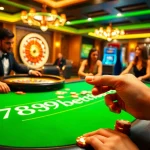 Exciting poker gameplay at 789bet casino with luxurious chips and a roulette wheel.