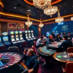 Engaging in high-stakes gaming at HITCLUB's luxurious casino tables.