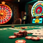 Playing cards and chips on an elegant table showcasing RR88 online gambling excitement in a casino.