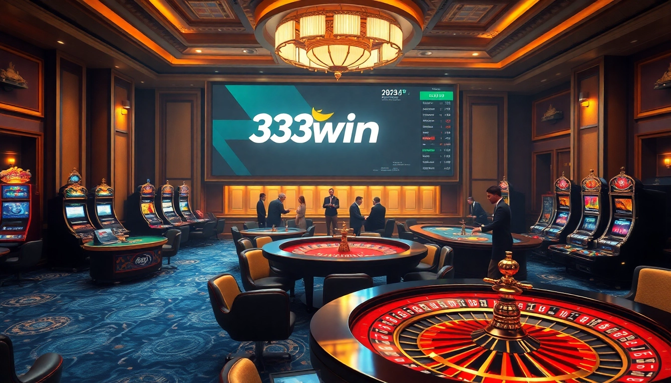 Engaging online casino environment showcasing 33win brand, vibrant gaming tables, and players in action.