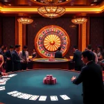Nohu-themed casino scene showcasing poker action and roulette ambiance, capturing the thrill of gambling.