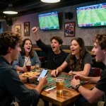 Experience sports betting action at https://vmax88vip.com/ with friends cheering on live games and analyzing odds.