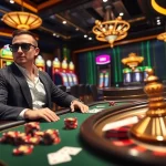 Engaging player enjoying a strategic game at the Luckywin online casino table, surrounded by vibrant gambling elements.
