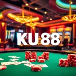 Players enjoying a thrilling game at KU88 Casino, showcasing vibrant gaming tables and excitement.