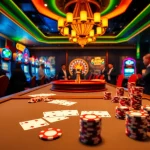 Engaging players in game bài đổi thưởng at a luxurious casino.