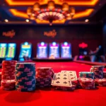 Join the thrilling poker action at RR88 com, featuring vibrant chips and cards on a luxurious table.
