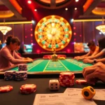 Experience thrilling gaming moments at 98Win featuring poker chips and roulette wheels.
