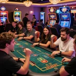 BL555 online casino gaming atmosphere with players celebrating wins