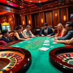 Engage in thrilling poker action at LU88, featuring vibrant casino elements and luxury decor.