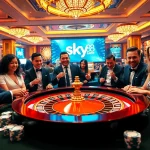 Experience thrilling gameplay at Sky88 casino with poker chips and roulette.