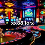 Play exciting games at https://xx88.forex/ in a lively casino environment with roulette and poker tables.