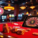 Experience thrilling gambling with https://bem88.com showcased through a vibrant casino scene featuring poker chips and roulette.