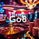 Players engaging in exciting games at Go8 casino, featuring roulette and slot machines.
