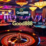 Players enjoying a vibrant Good88 casino experience with roulette and poker games.