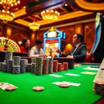 Engage with the excitement of TA88 gaming at a luxurious casino table with vibrant poker chips.