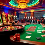 Experience thrill in a luxurious casino scene showcasing luck888 gaming excitement.