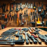 KS Tools displayed in a well-organized workshop, showcasing high-quality hand tools for professionals.
