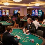 Players enjoying blackjack action at an mk8th casino, showcasing strategic gameplay and vibrant atmosphere.