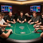 Players engaging in strategic decisions at bet88i poker table in a luxurious online setting