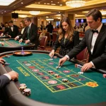 Players engaged in exciting roulette games at dn 888 casino with croupiers spinning the wheel
