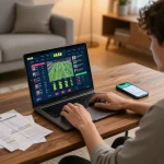 VA88 online betting setup showcasing an engaged player analyzing sports gambling odds.
