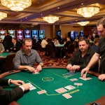 Playing top game bài đổi thưởng during an exciting poker session at a luxury casino