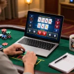 Player engaged in an online blackjack game at O8, highlighting strategy and live dealer gaming.