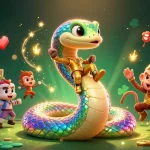 Experience excitement at 23win with vibrant casino-themed 3D art featuring a rainbow serpent and monkey king.