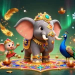 Experience excitement at five88 as a vibrant elephant and peacock celebrate in an immersive casino scene.