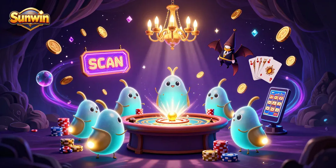 Experience thrilling gameplay at Sunwin with vibrant glowworms and dazzling casino elements.