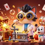 Win big with uu88 as mad scientist cat transforms coins in a lively casino scene.